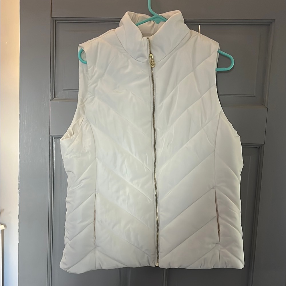 Women's White Quilted Vest